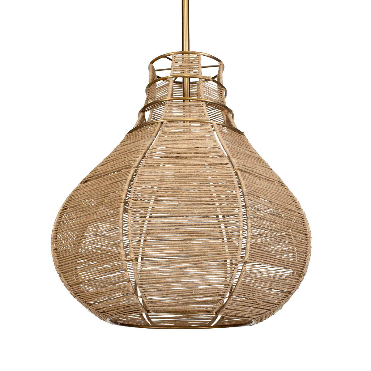 Hestia 1 Light Natural Rope Pendant - Light Brown by Uttermost - View 4
