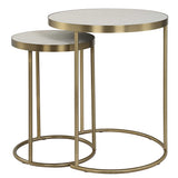 Aragon Nesting Tables (Set of 2) White - Bronze by Uttermost - View 5