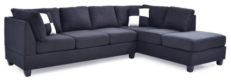 G635B-SC Sectional (Without Ottoman) , BLACK - sold by Home Elegance USA