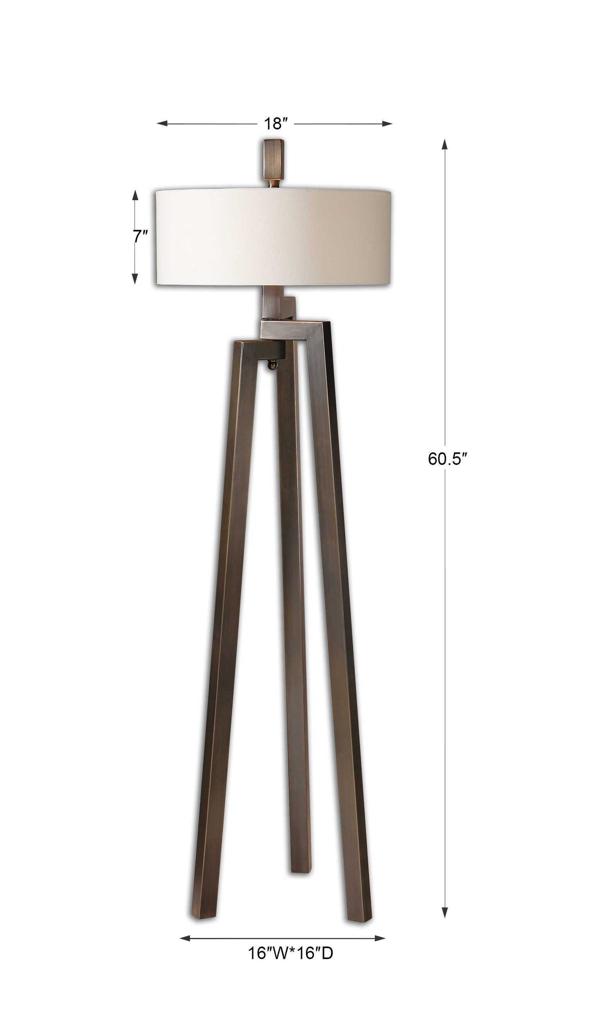 Mondovi Modern Floor Lamp - Dark Brown / Beige by Uttermost - View 5