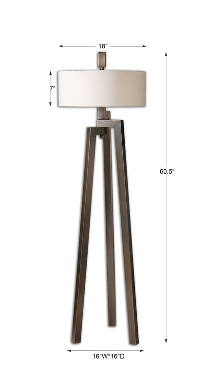 Mondovi Modern Floor Lamp - Dark Brown / Beige by Uttermost - View 5