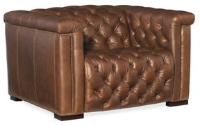 Savion Grandier Power Recliner With Power Headrest Saddlebag Lodge - Light Brown by Hooker Furniture - View 1