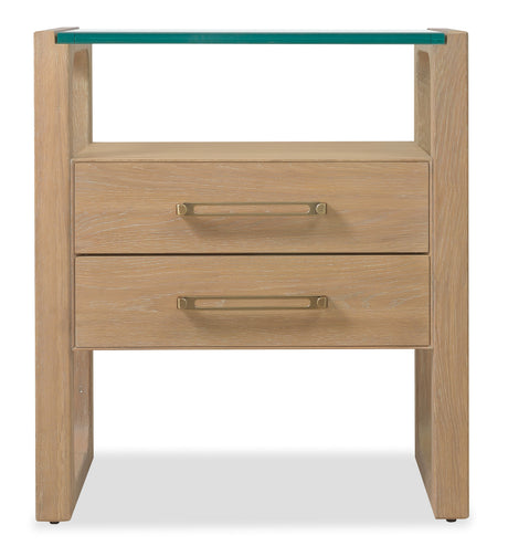 Banyon Bay Two Drawer Nightstand Desert Oak - Light Brown by Hooker Furniture - View 4