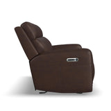 Alister Power Gliding Sofa With Power Headrests & Lumbar - Burnt Umber | Flexsteel