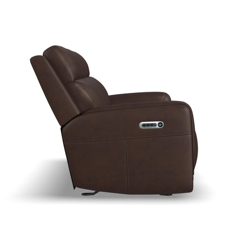 Alister Power Gliding Sofa With Power Headrests & Lumbar - Burnt Umber | Flexsteel