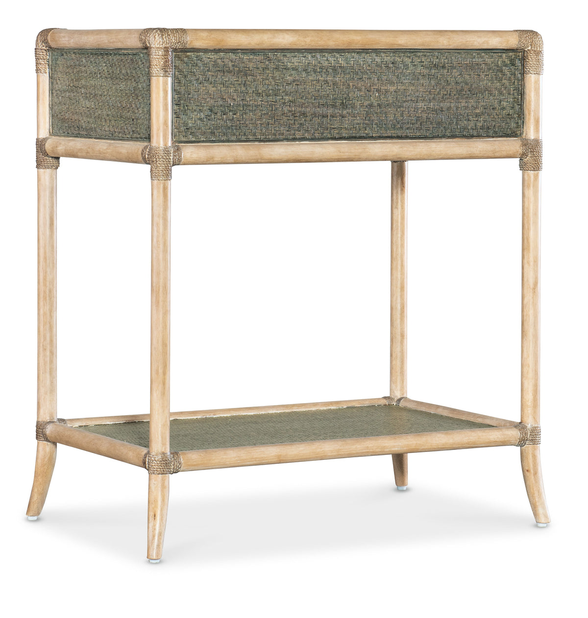Retreat Pole Rattan Bedside Table - Beige / Green by Hooker Furniture - View 3