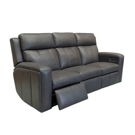 Wyatt Power Reclining Sofa With Power Headrests & Lumbar - Gunmetal | Flexsteel