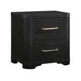 Modern Style Bedroom Furniture 1pc Nightstand of 2x Dovetail Drawers Charcoal Finish Elegant Design Bedside Table