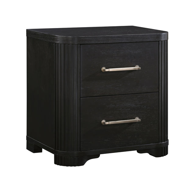 Modern Style Bedroom Furniture 1pc Nightstand of 2x Dovetail Drawers Charcoal Finish Elegant Design Bedside Table