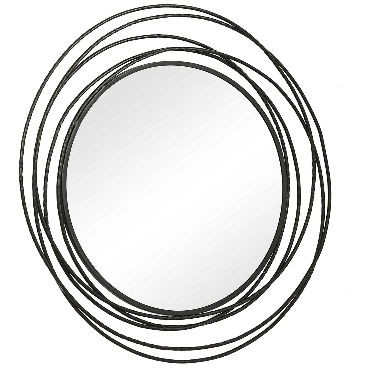 Whirlwind Round Mirror - Black by Uttermost - View 4