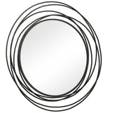 Whirlwind Round Mirror - Black by Uttermost - View 4