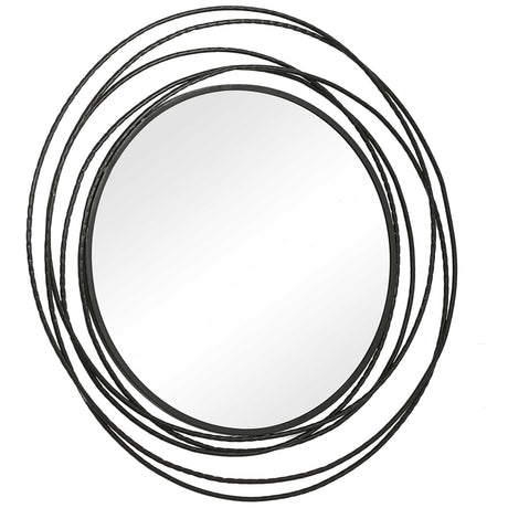 Whirlwind Round Mirror - Black by Uttermost - View 4