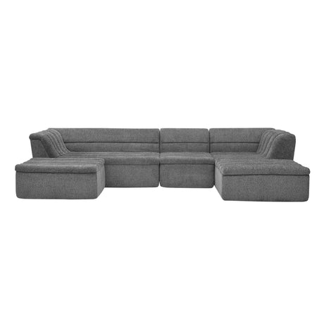 135' U-Shaped Modular Sectional Sofa with Chaise and Movable Ottoman for Living Room, Chenille Upholstered Boneless Couches with Wave-Shaped Armrest, No Pillows Included - sold by Home Elegance USA