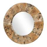 Hiram Round Wood Mirror Woodtone - Light Brown by Uttermost - View 3