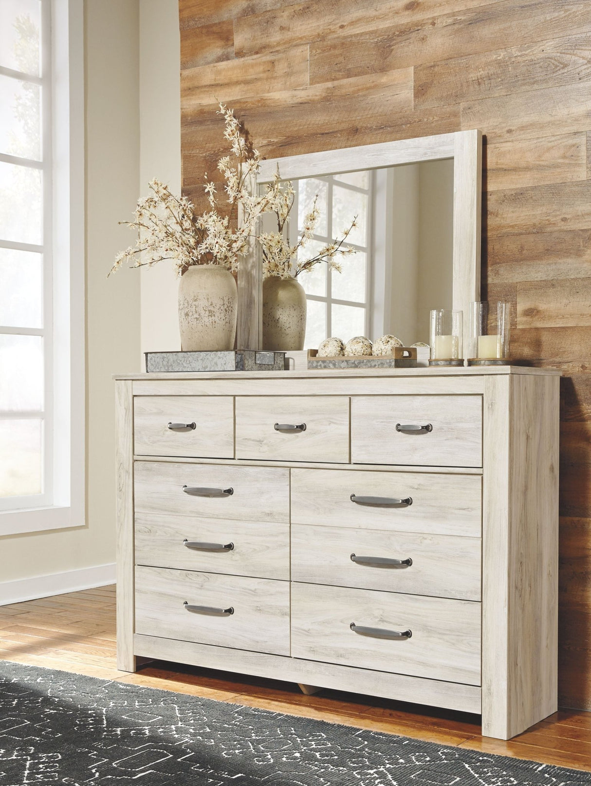 Bellaby - Dresser, Mirror, Platform Bed With Storage Drawers Set | Ashley | Home Elegance USA