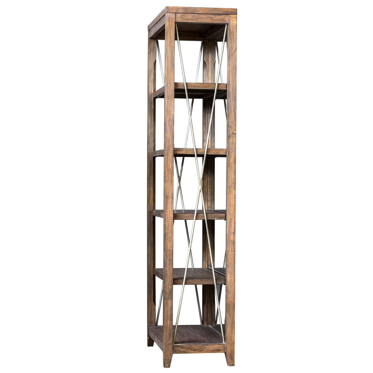 Delancey Weathered Oak Etagere - Dark Brown by Uttermost - View 4