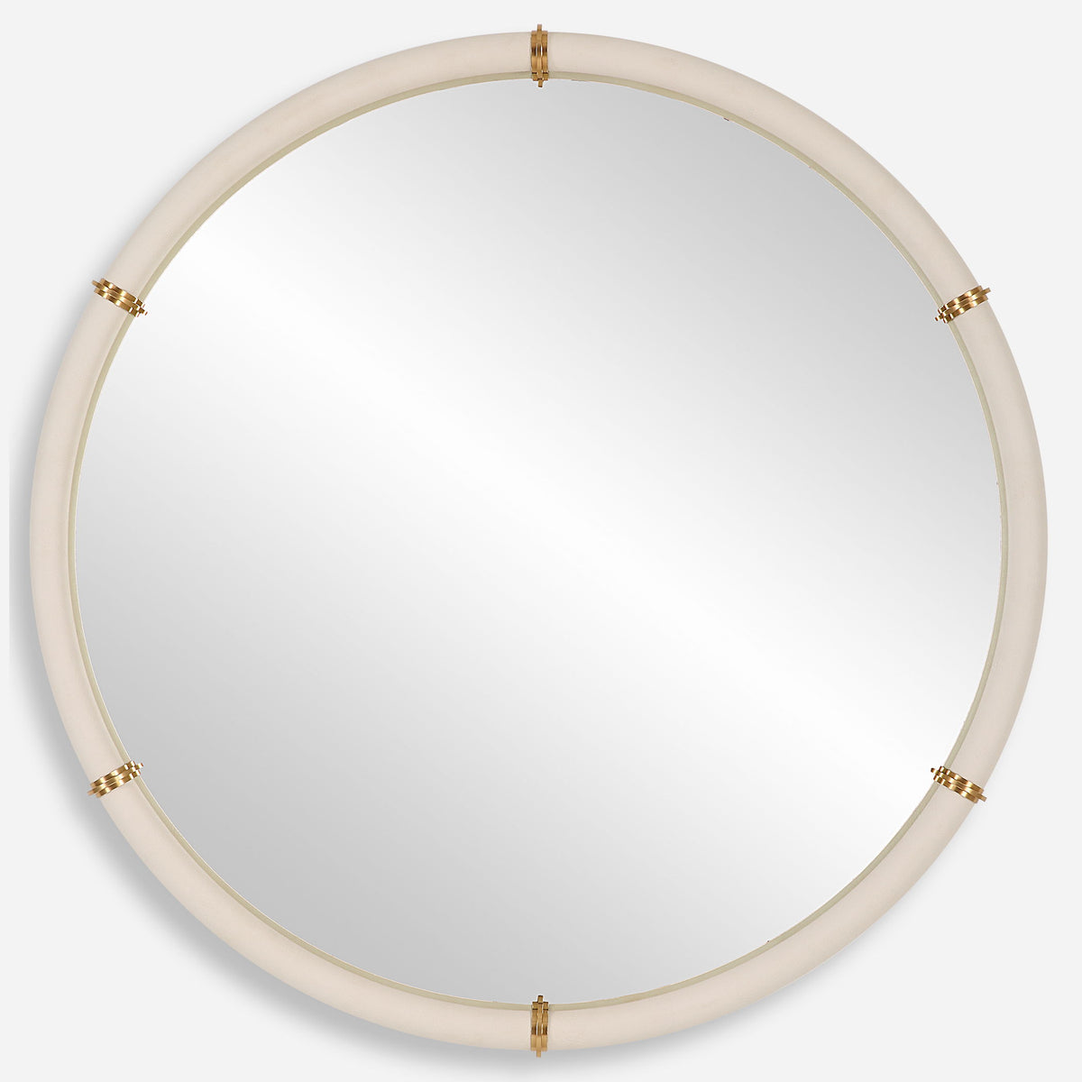Cyprus Round Mirror - White by Uttermost - View 1