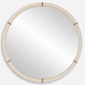 Cyprus Round Mirror - White by Uttermost - View 1