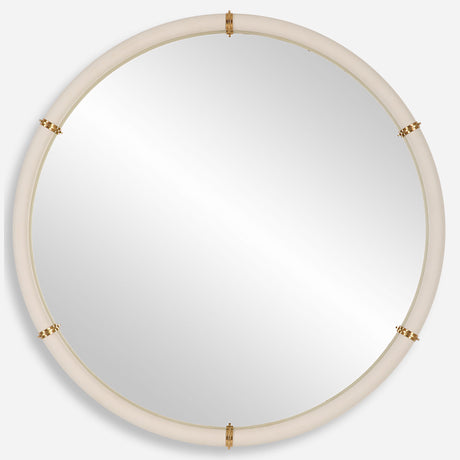 Cyprus Round Mirror - White by Uttermost - View 1