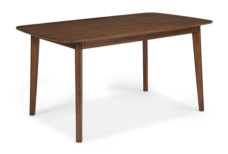 Mid-century Modern 6pc Dining Set Rectangular Table Warm Wood Finish Upholstered Chair Bench Brown Wooden Dining Room Furniture - sold by Home Elegance USA