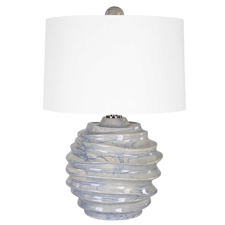 Waves Blue & White Accent Lamp by Uttermost - View 7