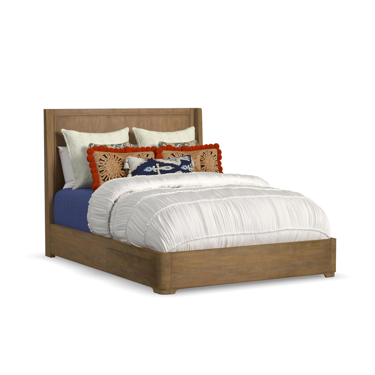 Normandy Queen Panel Storage Bed - Light Brown | Flexsteel