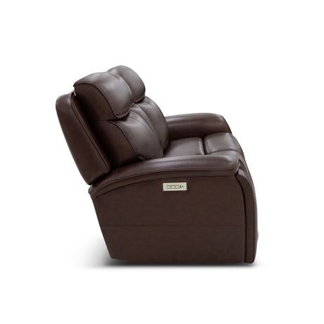 Walker Power Reclining Loveseat With Power Headrest & Lumbar - Dark Brown | Flexsteel