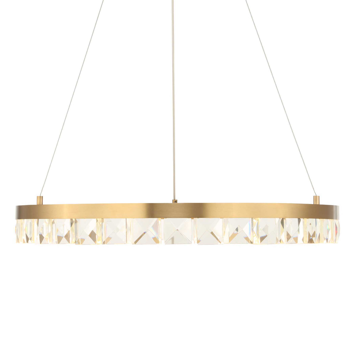 Segovia Round Crystal LED Chandelier - Gold by Uttermost - View 6