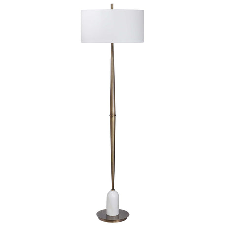 Minette Mid-Century Floor Lamp - Gold / White by Uttermost - View 3