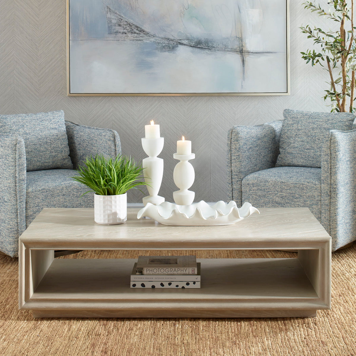Prism Light Oak Coffee Table - Gray by Uttermost - View 2