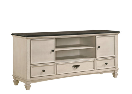 1pc Two-Tone Antique Finish 3 Drawers 2 Sliding Door Knob Pull Handle Vintage-inspired Metal Hardware Entertainment Console TV Stand - sold by Home Elegance USA