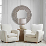 Vortex White Washed Round Mirror - Silver by Uttermost - View 2