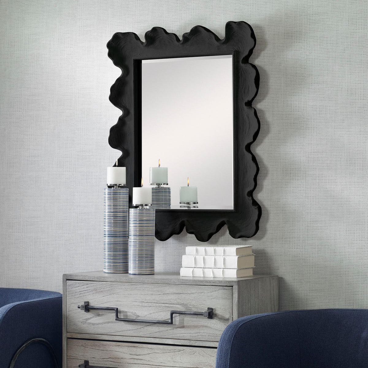 Sea Coral Mirror - Black by Uttermost - View 6