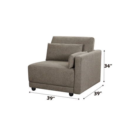 Rylie 5Pcs Brown Linen Modular Sectional Sofa with Toss Pillows - sold by Home Elegance USA