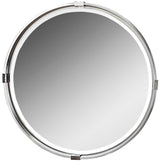 Tazlina Round Mirror Brushed Nickel - Silver by Uttermost - View 1