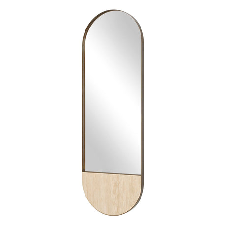 Russo Travertine Tall Oval Mirror Bronze / Brown / Gold - Beige by Uttermost - View 4