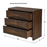 Bowtie 3 Drawer Mid-Century Chest - Dark Brown by Uttermost - View 9