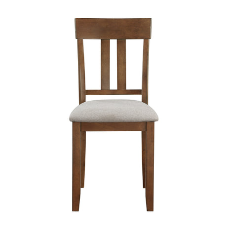 Transitional Styling 7-Piece Pack Dinette Set Cherry Finish Dining Table and 6x Side Chairs Textured Fabric Upholstered Seat Wooden Classic Look Furniture - sold by Home Elegance USA
