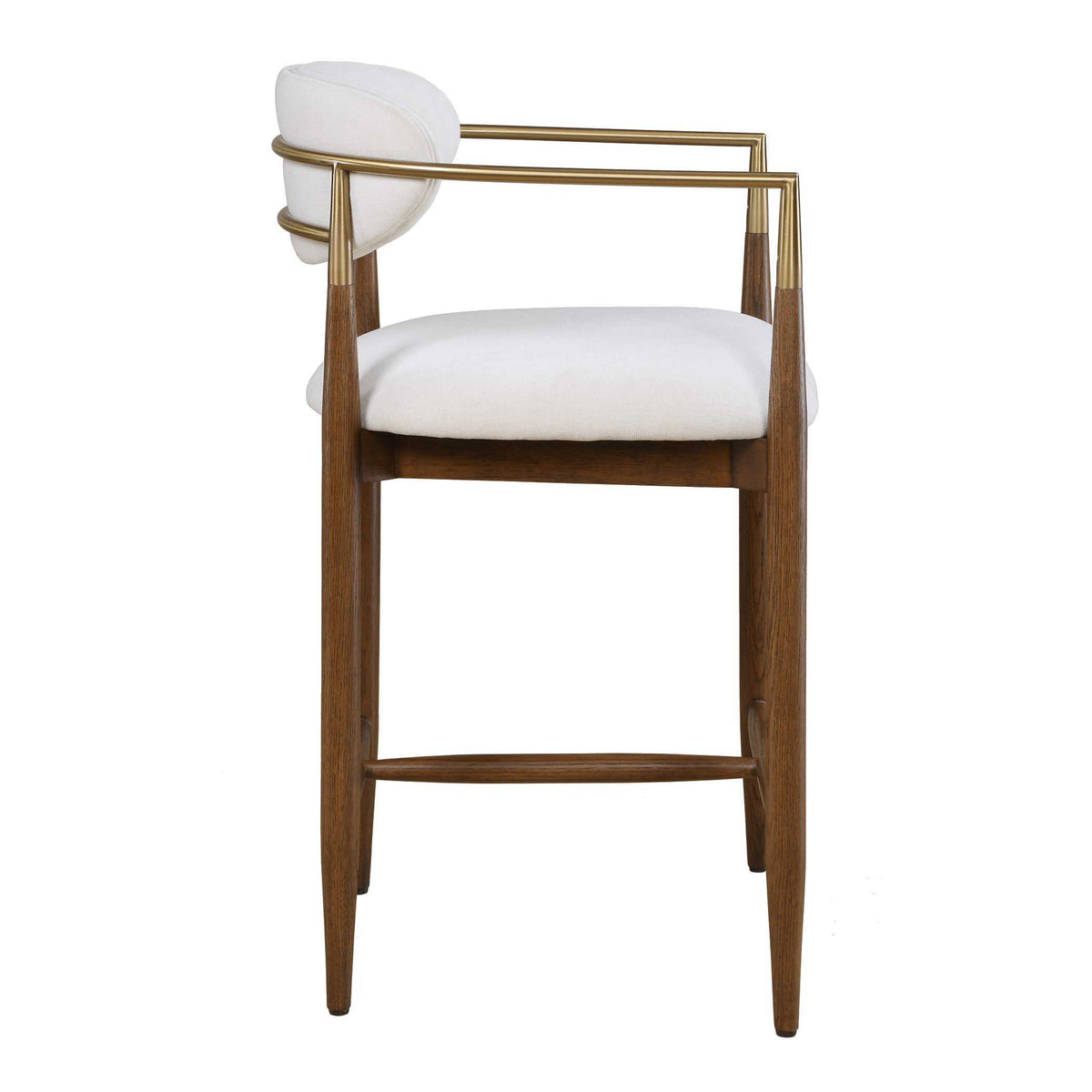 Moxie Counter Stool Walnut / White - Light Brown / White by Uttermost - View 5