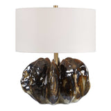 Jaudon Glass Table Lamp - Black / Dark Brown by Uttermost - View 1