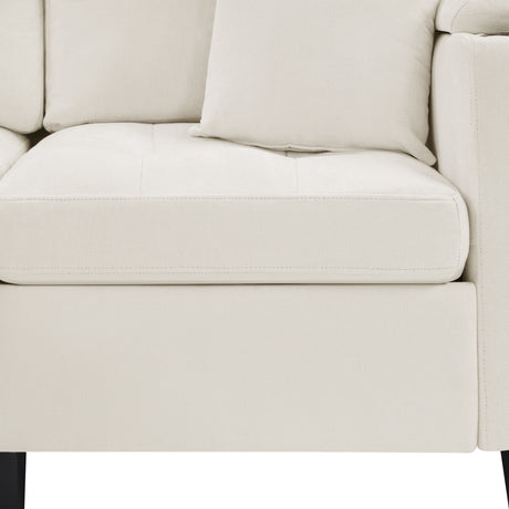 Modern U-shaped Sectional Sofa 115.7' with Built-in Cup Holders, Storage, USB Ports in Beige Chenille Fabric - sold by Home Elegance USA