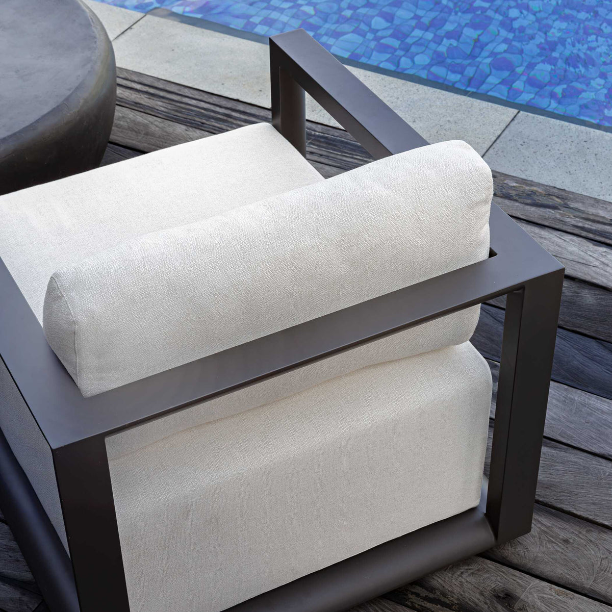 Remsen Outdoor Lounge Chair Black / Oyster - Black / White by Uttermost - View 4