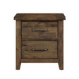 Classic Transitional Design Nightstand Burnished Finish Solid Rubberwood Bedroom Side Table Rustic Look Furniture