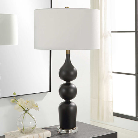 Caviar Table Lamp - Black / White by Uttermost - View 3
