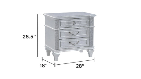 Mystic Contemporary Style Upholstered LED headboard King 4PC Bedroom Set made with Wood in Silver(NJ Inventory) - sold by Home Elegance USA