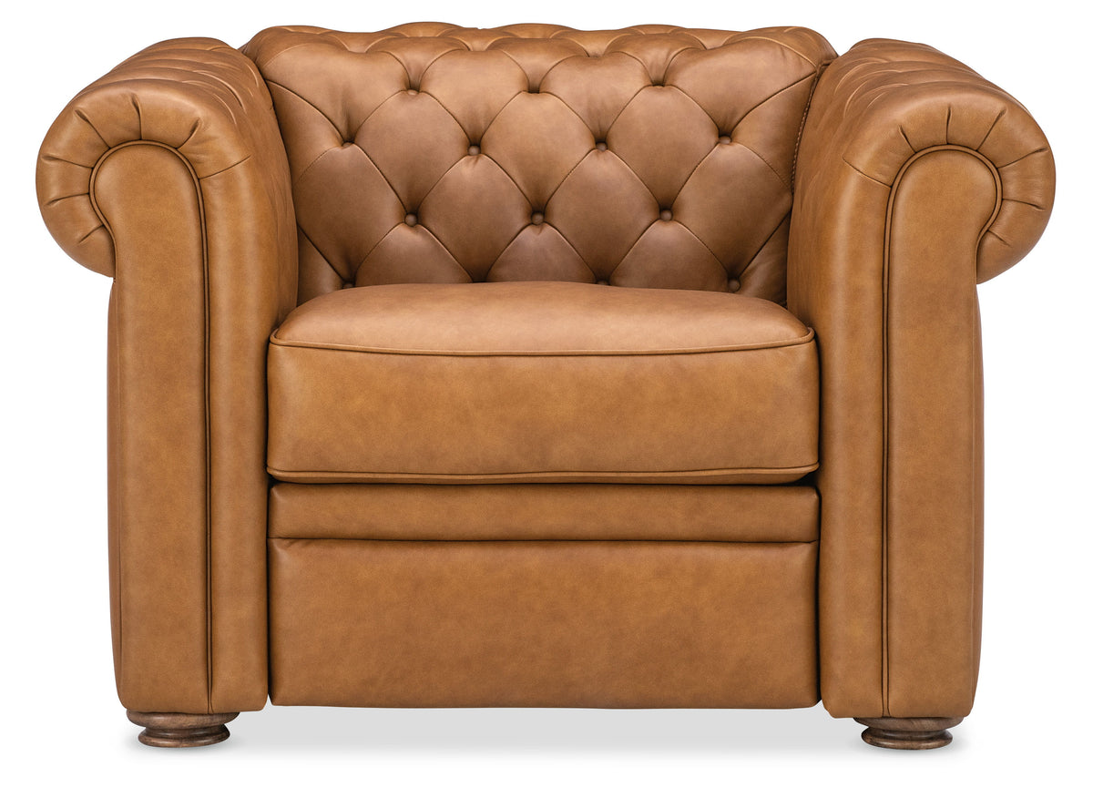 Glover Power Recliner With Power Headrest - Light Brown by Hooker Furniture - View 1