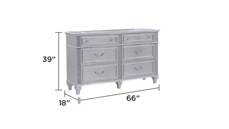 Mystic Contemporary Style Upholstered LED headboard King 5PC Bedroom Set made with Wood in Silver(CA Inventory) - sold by Home Elegance USA