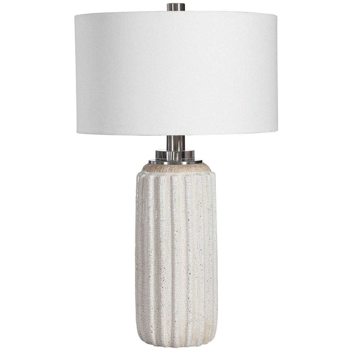 Azariah Crackle Table Lamp - White by Uttermost - View 4