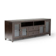 Cosmopolitan 72 inch Wide Solid Wood TV Stand in Mahogany Brown For TVs up to 80 inches - sold by Home Elegance USA