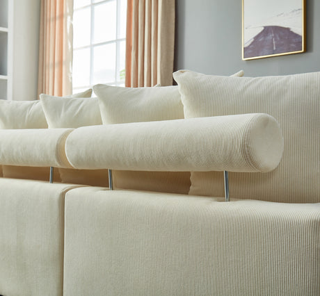 Modular Sectional Sofa,5 Seater Oversized Convertible L & U Shaped Couch, Corduroy Fabric - sold by Home Elegance USA